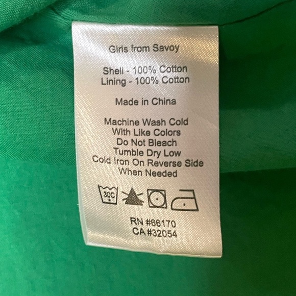 Anthropology Brand, Girls from Savoy, Green & Navy  Sun Dress w/ pockets, Sz 4 - Picture 15 of 16